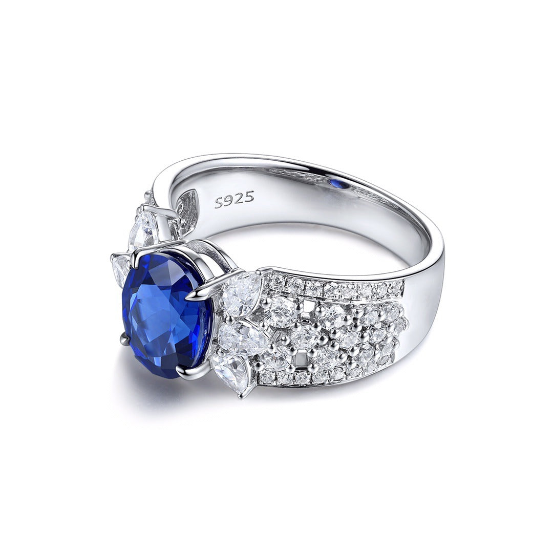 Cultivate Sapphire Royal Blue Oval Sapphire Ring High Jewelry
