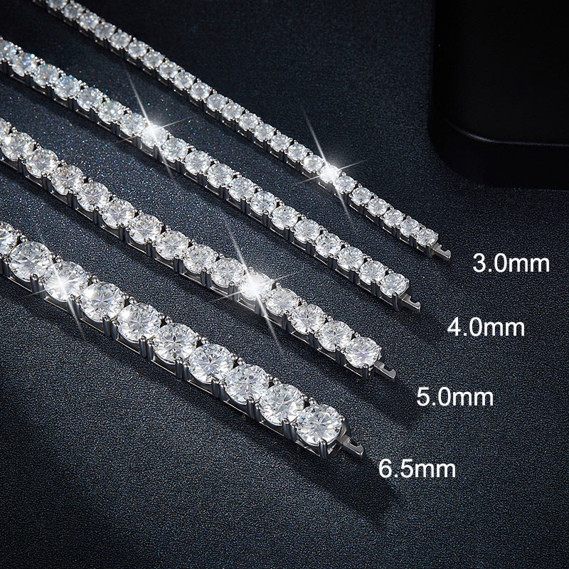 Classic Four Claws 30 minutes 50 minutes 1 carat full circle D color VVS moissani diamond 925 Silver Tennis Bracelet