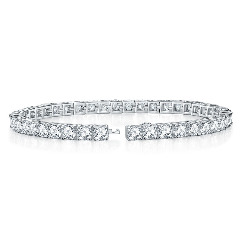 Classic Four Claws 30 minutes 50 minutes 1 carat full circle D color VVS moissani diamond 925 Silver Tennis Bracelet