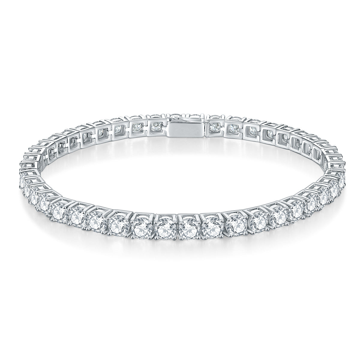 Classic Four Claws 30 minutes 50 minutes 1 carat full circle D color VVS moissani diamond 925 Silver Tennis Bracelet