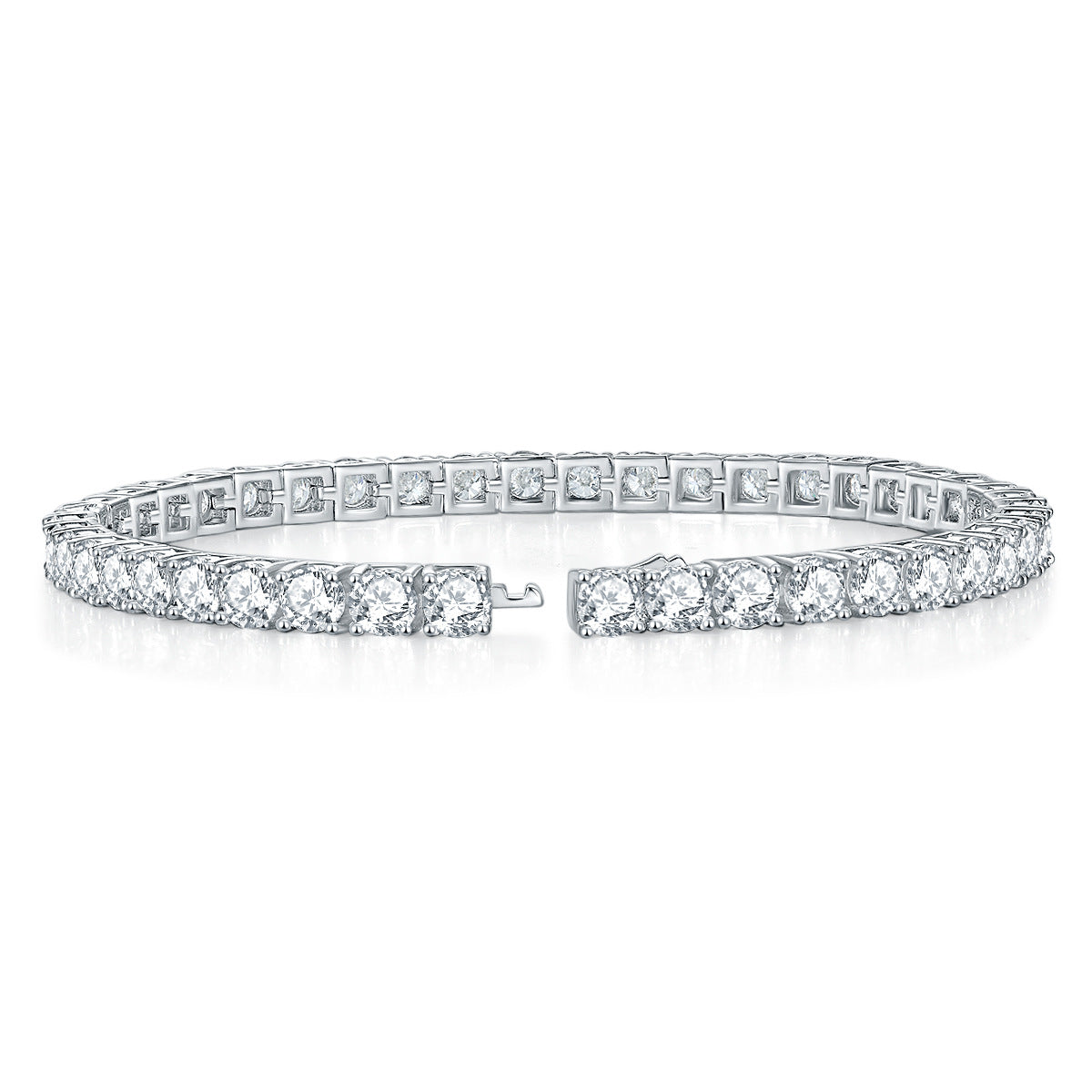 Classic Four Claws 30 minutes 50 minutes 1 carat full circle D color VVS moissani diamond 925 Silver Tennis Bracelet