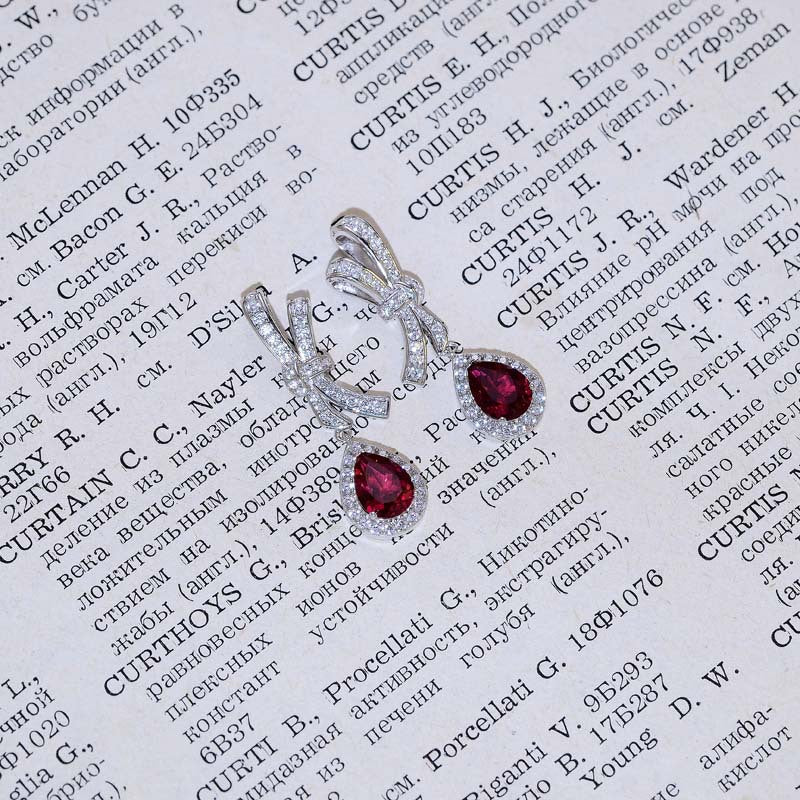 Laboratory level cultivation of ruby pigeon blood red ruby droplet shaped earrings, luxury jewelry earrings, women's jewelry，A pair of earrings
