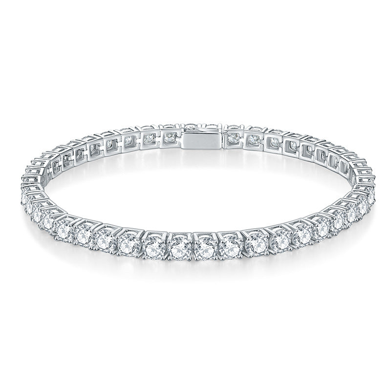 Classic Four Claws 30 minutes 50 minutes 1 carat full circle D color VVS moissani diamond 925 Silver Tennis Bracelet