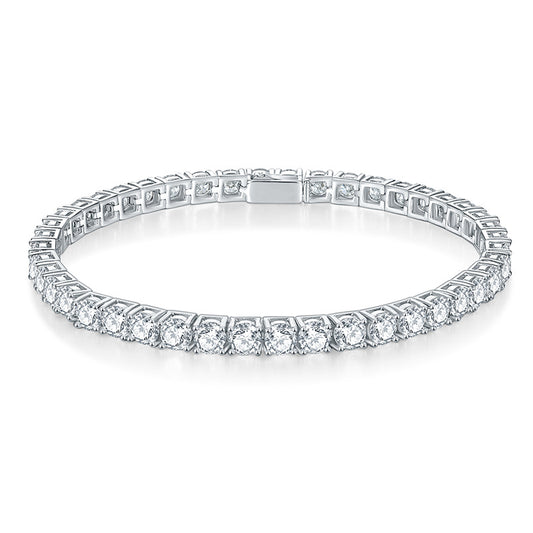Classic Four Claws 30 minutes 50 minutes 1 carat full circle D color VVS moissani diamond 925 Silver Tennis Bracelet