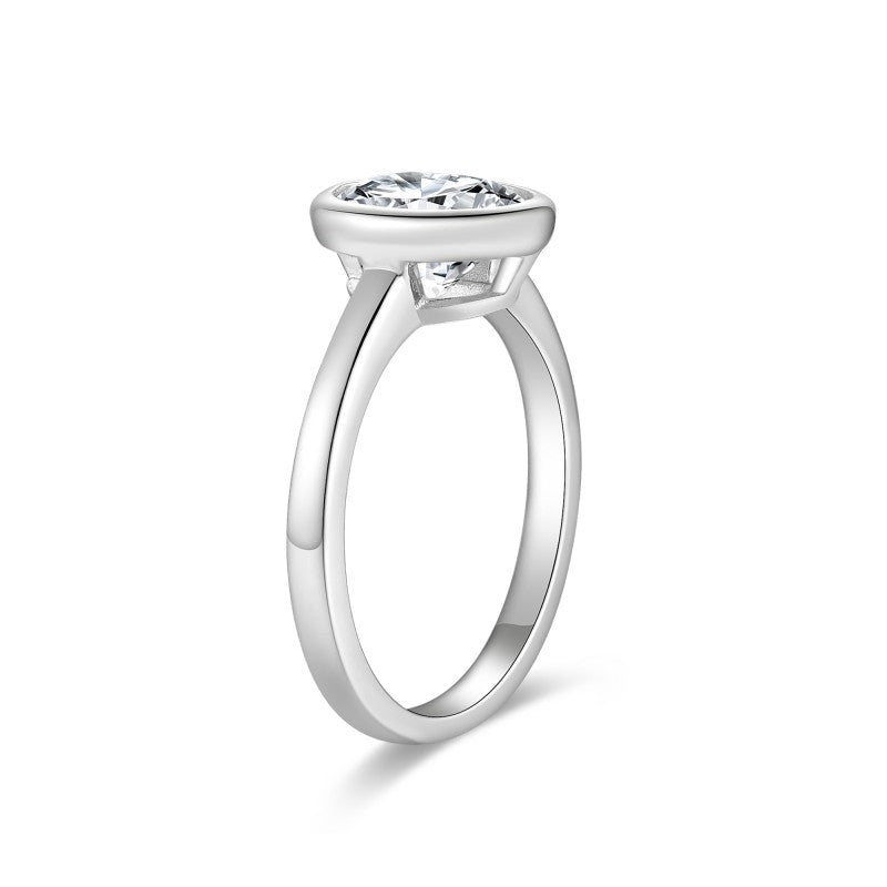 Classic oval 2-carat 7 * 9mm egg shaped moissanite women's engagement ring S925 silver gold-plated material