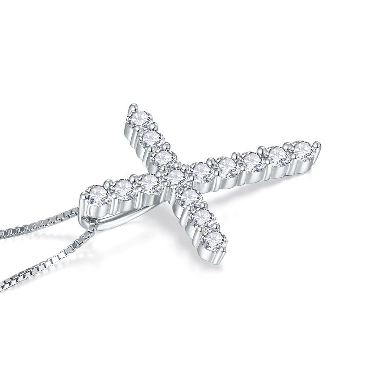 Hip hop rapper's 3.0mm D-color circular moissani diamond cross necklace, internet bestseller